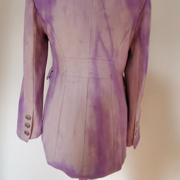 winter pea coat 6 8 10 purple grey beige tie dyed jacket small medium tie dyed - Picture 6 of 7